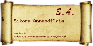 Sikora Annamária névjegykártya